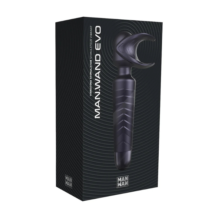 MAN WAND Evo 2-in-1 Wand & Frenulum Stimulator - Crescendo Black Plum
