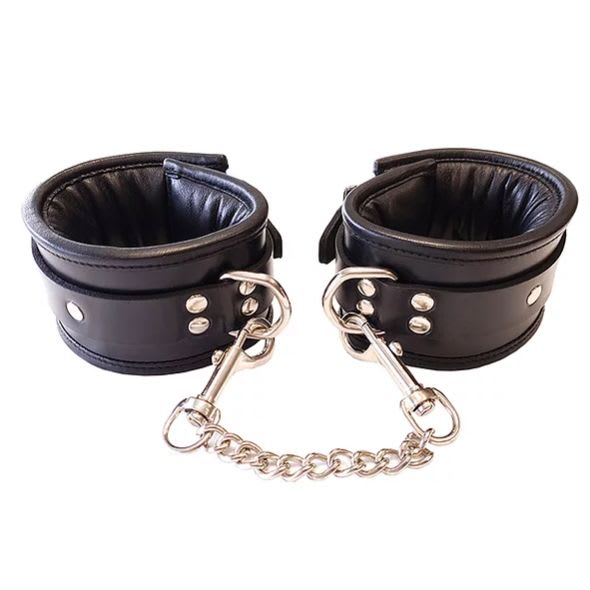 Leather Ankle Cuffs (Padded) Black