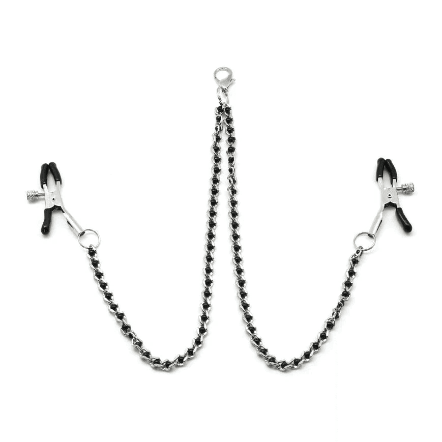 Zwarte Kralen Kettingen En Tepelklemmen (Twee Kleuren)