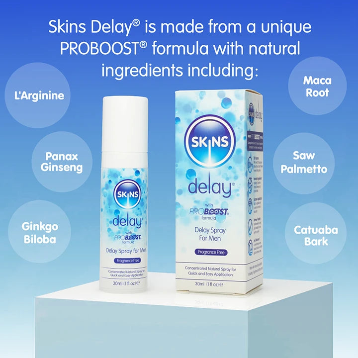 Skins Natural Delay Spray 30ml (Fragrance Free)