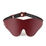 Wine Red - Leather Blindfold with Rose Gold Buckle