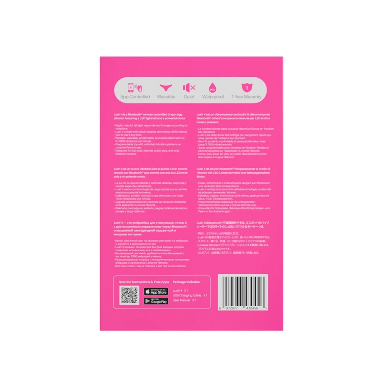 LOVENSE - Lush 4 Bluetooth® App-Controlled G-Spot Egg Vibrator